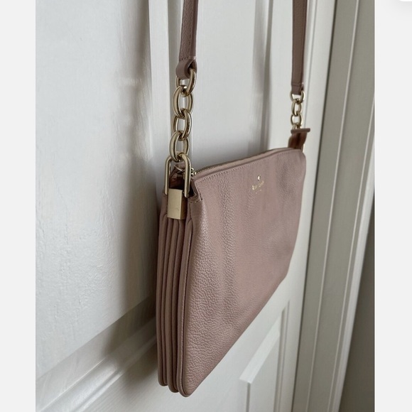Kate Spade Leila Triple Gusset Crossbody Purse Rose Smoke - Picture 3 of 12
